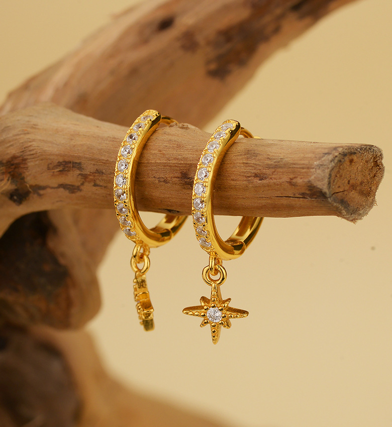 Drop Earrings Classification 1 Pair 925 Sterling Silver Zircon 925 Sterling Silver Earrings Star Drop Earrings