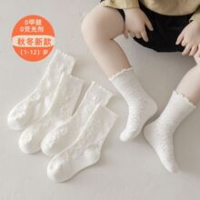 女童袜子 白色公主袜儿童学院风爆款配小皮鞋春秋潮童宝宝 中筒袜