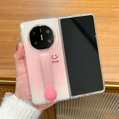 華為matex6携帯電話ケース笑顔グラデーションmatex5折り畳みスクリーン丸珠手帯女性用保護カバーに適しています