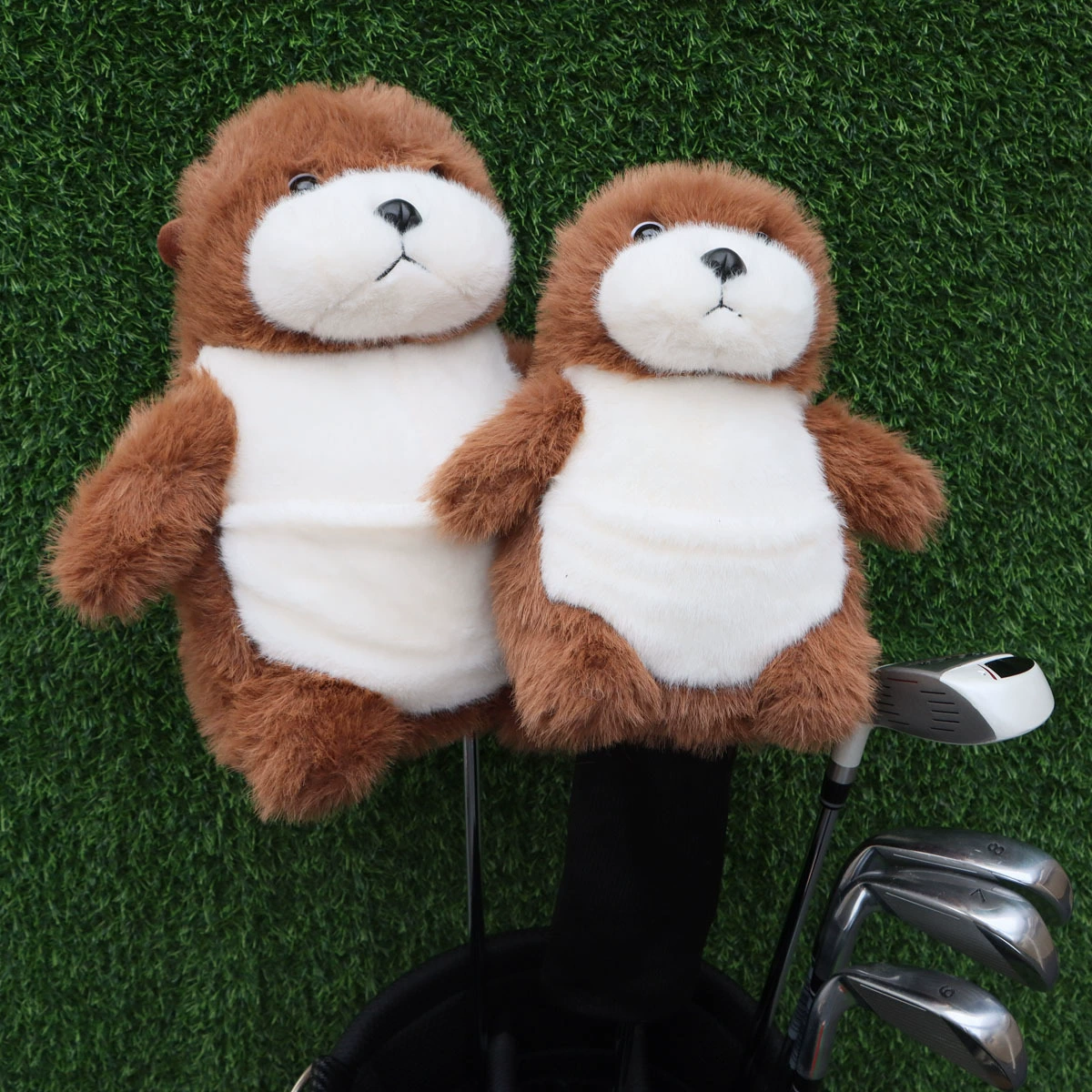 Гольф животных полюс набор 1 деревянный фарватер деревянный плюшевый чехол golf мультфильм принадлежности универсальные аксессуары
