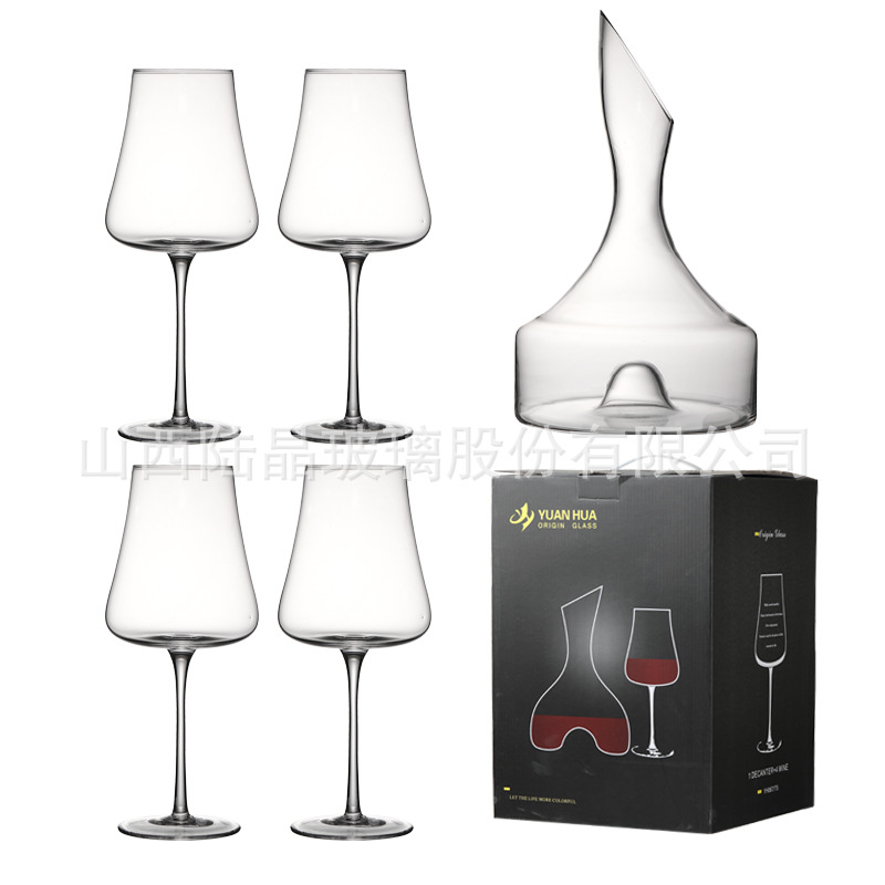 B juego de una olla y cuatro copas de vino (caja de regalo)