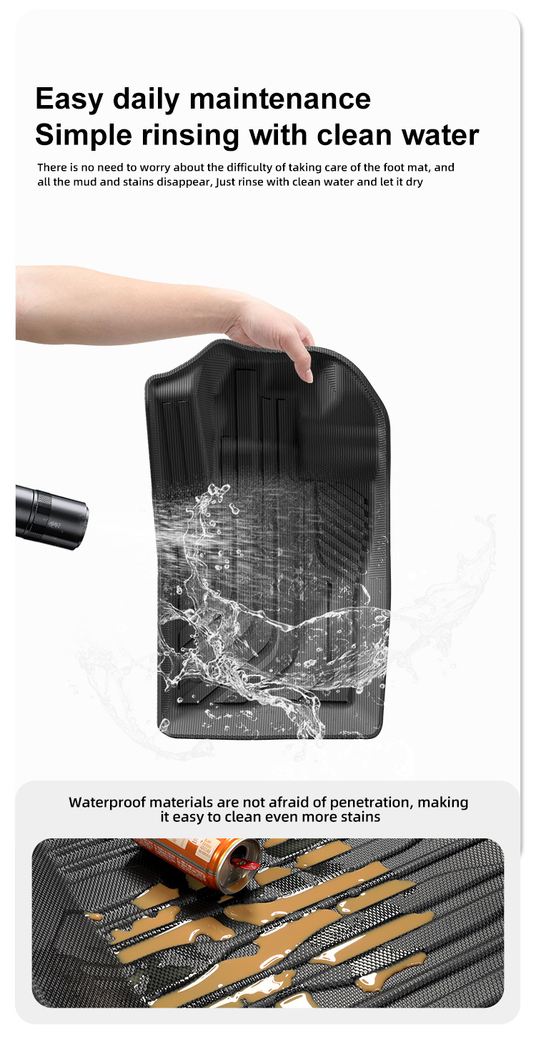 Suitable for 19-25 Model Ford Ranger Car Floor Mats, Left and Right Steering Wheel Tpe Rear Bed Mats, Cross-Border