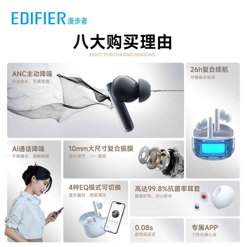 Edifier/漫歩者x 5 pro真無線bluetoothイヤホンは、華為リンゴのアワに適している|undefined