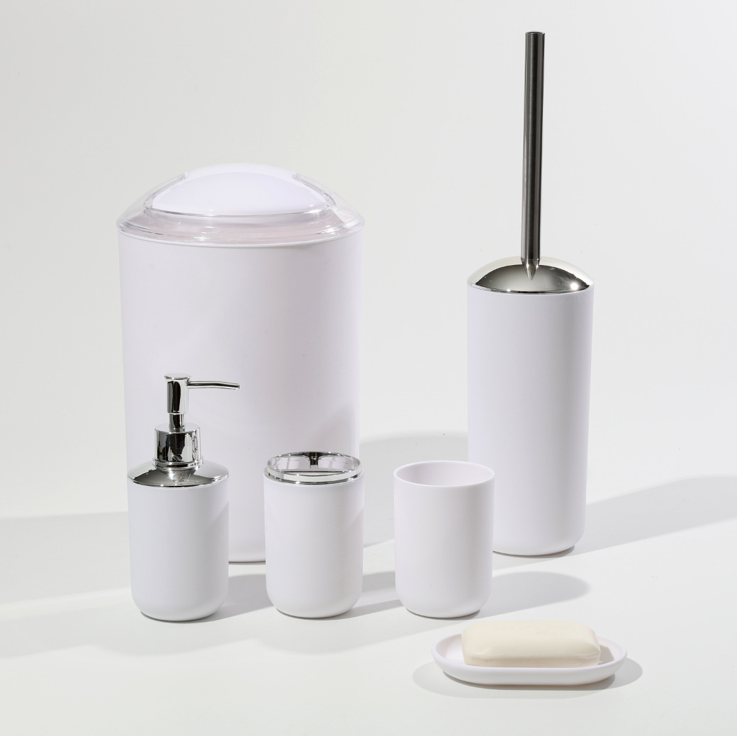 Juego de Accesorios de Baño para Hotel de 6 Piezas de Plástico para Baño y Hotel