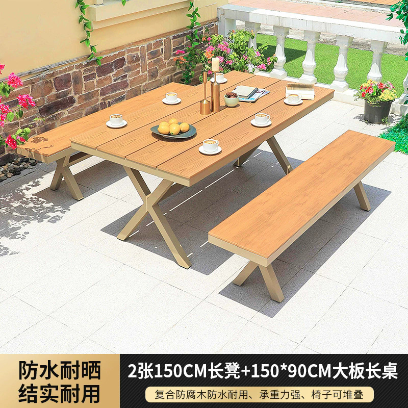 2 bancos de 150cm + mesa larga de 150 * 90cm