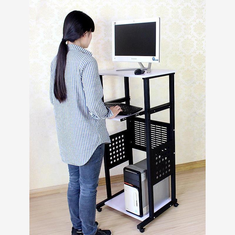 Standing Computer Desk Movable Wheeled Office Conference Table Desktop Computer Printer Table Projector Table Podium