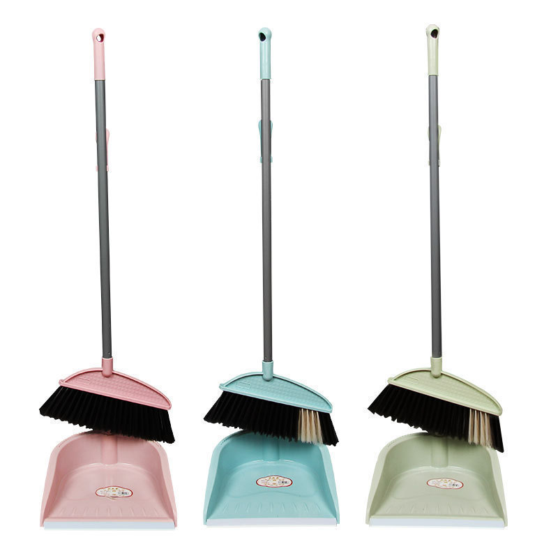 Soft Bristle Broom Set for Home Use, Plastic Broom and Dustpan Set with Free Shipping