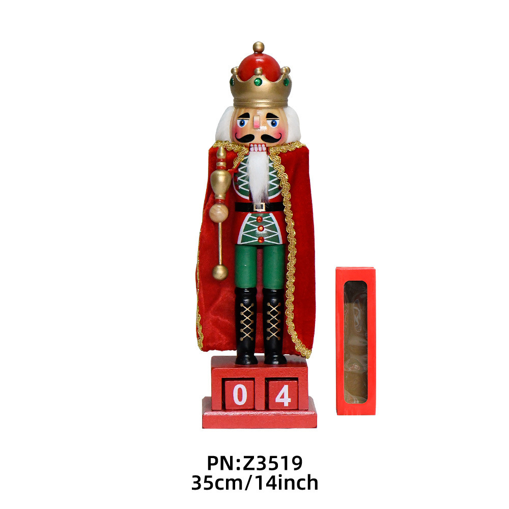 Transfronterizos 35cm pan de jengibre hombre calendario chef nuez soldados decoraciones navideñas fábrica de muñecas de madera al por mayor