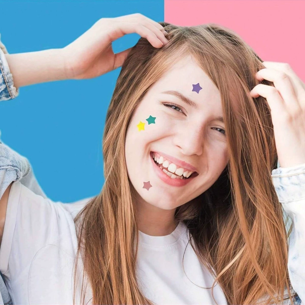 Пластырь Acne Patch Звезда наклейки, 200 гидроколлоидных черниловых точек и прыщей пластыри, цвета на Хэллоуин