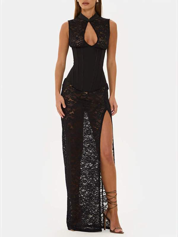 2026 estilo europeo y americano transfronterizo nueva moda sexy encaje hueco cheongsam hebilla delgada bolsas de caderas monjes cintura
