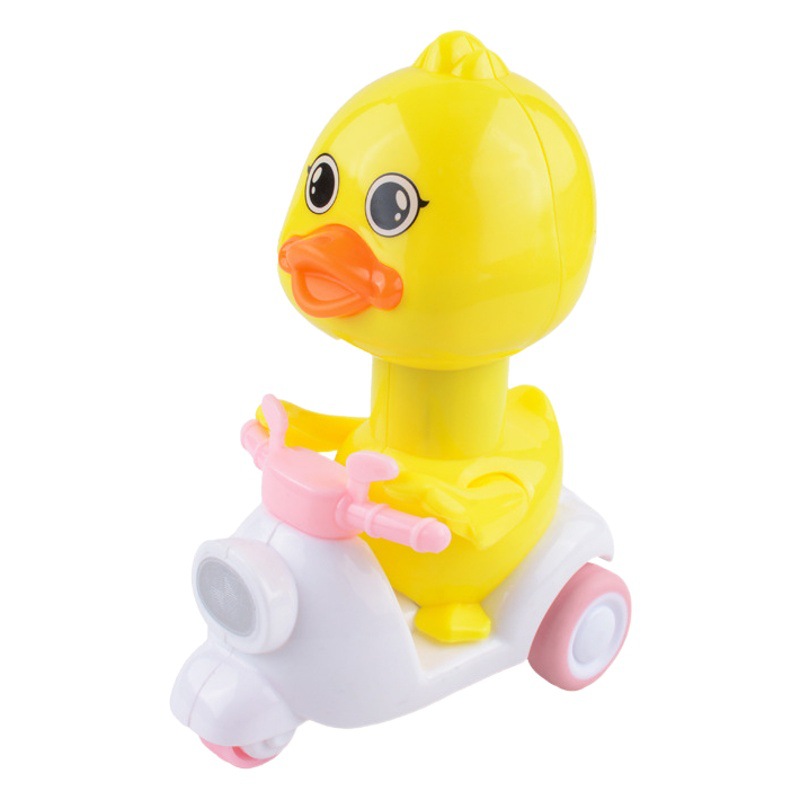 Tiktok prensa popular pequeño pato amarillo niños Tire hacia atrás inercia scooter bebé de dibujos animados juguete educativo puesto al por mayor