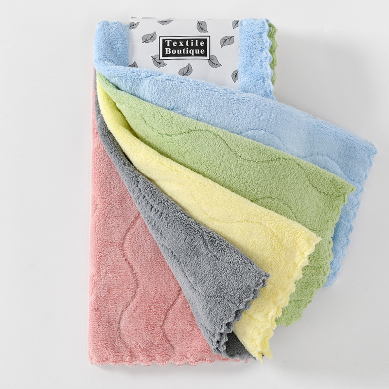 5 toallas de coral 30 * 30 toallas de cocina toallas de leopardo suave absorción de agua toallas de té transfronterizas