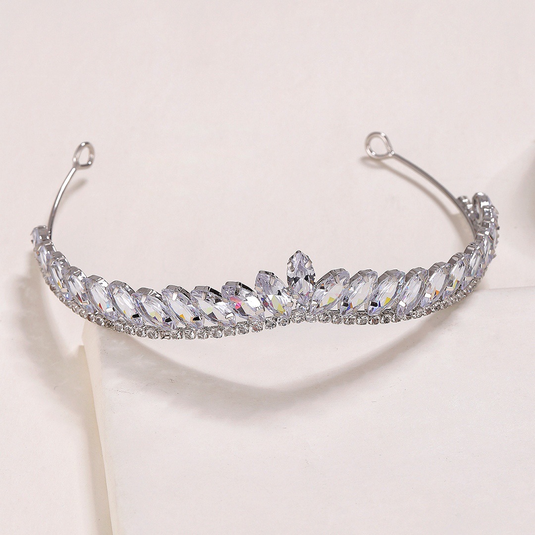 Cristal tridimensional ZIRCON decoración nupcial diadema reunir poesía marca nuevo ZIRCON nupcial tocado cumpleaños corona de la boda tocado