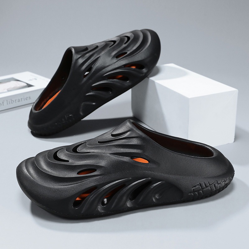 New sports style men's dual-use thick-soled outdoor slip-on beach sandals for driving and casual wear, non-slip