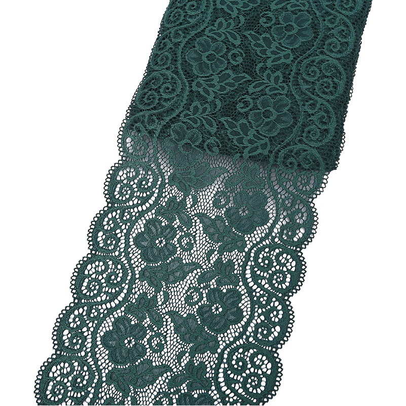 Spandex de encaje de nylon de encaje elástico multicolor opcional accesorios de ropa de las mujeres materiales de ropa al por mayor