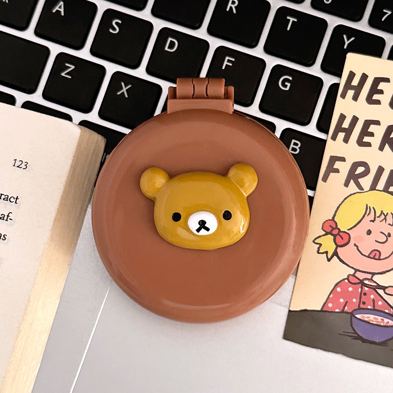 新しいかわいい変装ビーバーの小さなエアバッグ櫛携帯二合一折り畳み鏡櫛diyエアマット櫛アニメ櫛|undefined