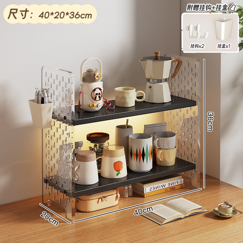 Taza de mesa almacenamiento estante acrílico taza de agua estante de té estante de mesa sala de té esquina de café estante de exhibición