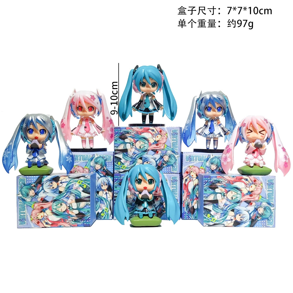 Версия Q Hatsune Miku, слепая коробка, модная слепая коробка, аниме, фигурка девушки, украшение, модель, подарок