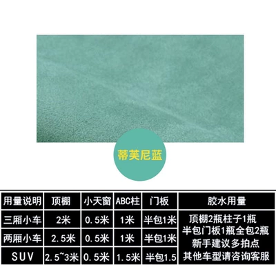 color change, leather renovation, modification, Car roof lining - second-generation-suede-tiffany-blue-half-meter