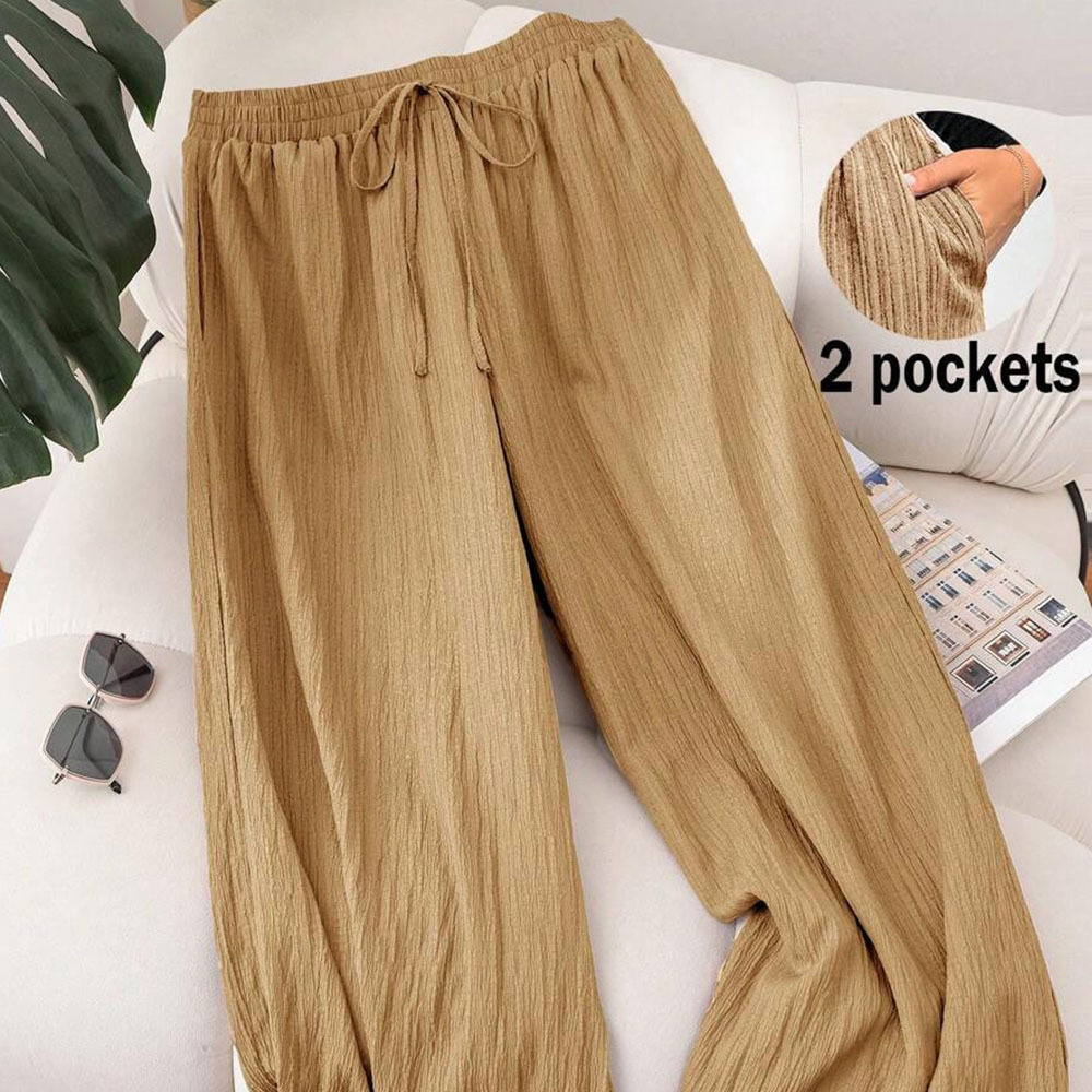 2026 Fall/Winter New Cross-Border European And American Plus Size Women's High-Waisted Loose-Fitting Wide-Leg_ecoleips.com