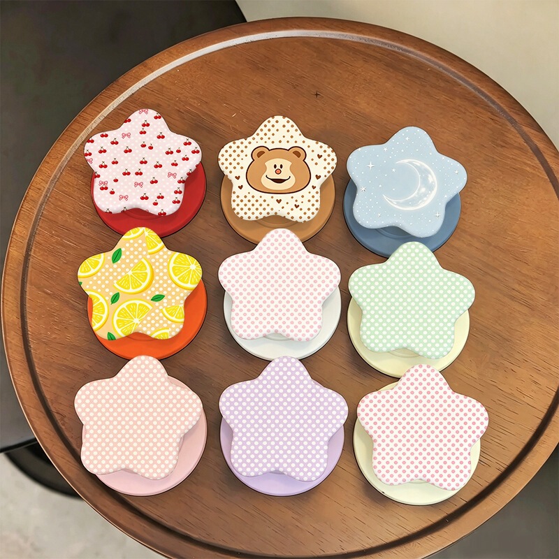Korean-style cute polka dot MagSafe magnetic airbag phone stand, foldable and extendable lazy desktop stand Korean-style cute polka dot MagSafe magnetic airbag phone stand, foldable and extendable lazy desktop stand