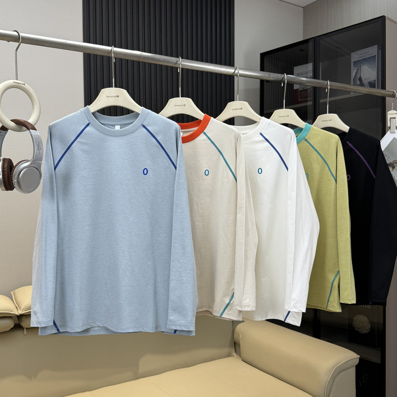 Outdoor mountain-style spring and autumn couple's color-blocked letter print raglan sleeve quick-dry sports cycling long-sleeve T-shirt casual top Outdoor mountain-style spring and autumn couple's color-blocked letter print raglan sleeve quick-dry sports cycling long-sleeve T-shirt casual top
