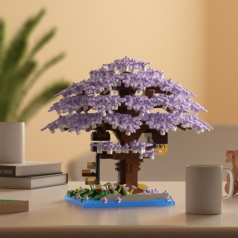 Compatible con Lego Sakura Tree House Street View Bloques de construcción Flor eterna Decoración en macetas Juguetes educativos para niños Regalo para niñas