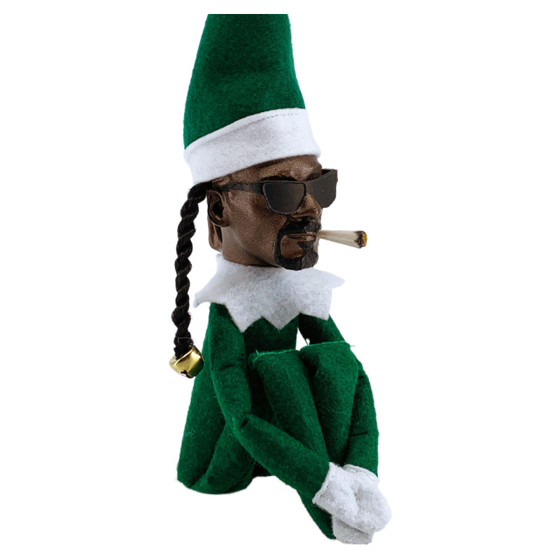 Muñecas de resina transfronterizas muñecas de felt negro Snoop on a Stoop Snoop curved Christmas Genie Doll