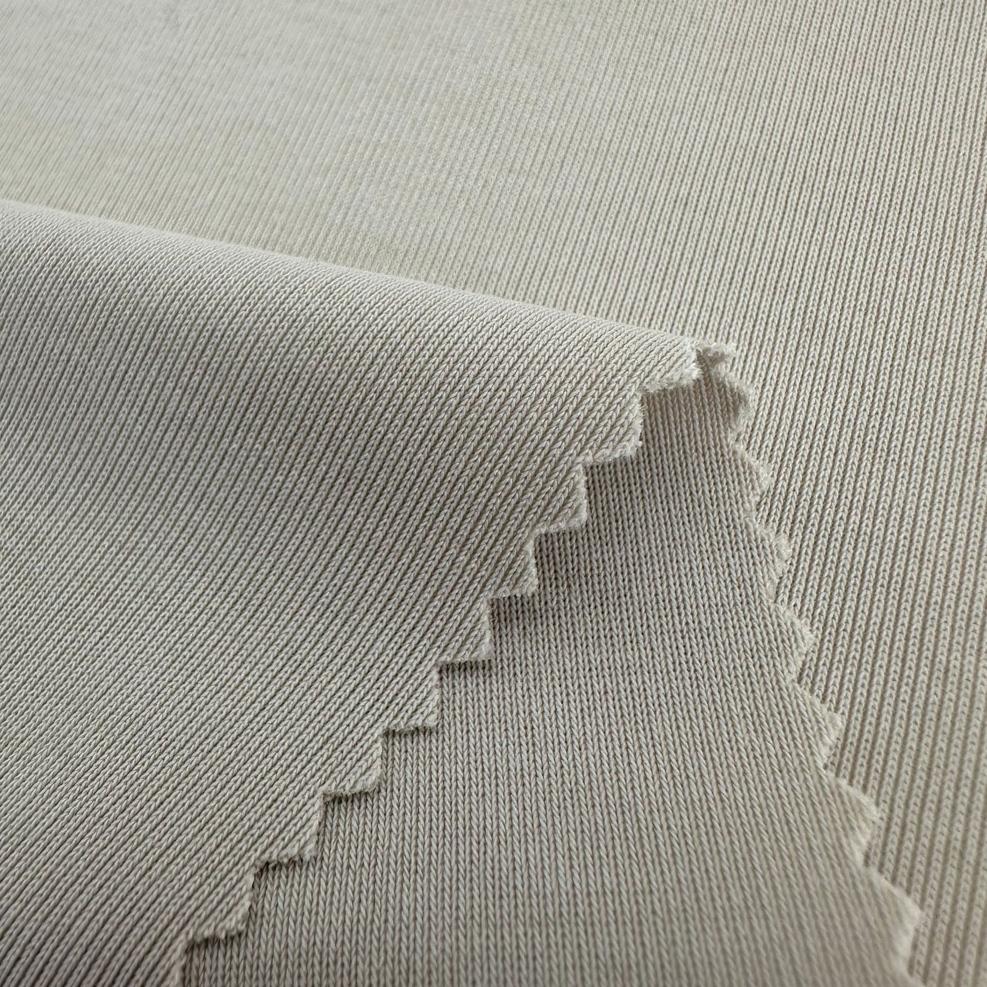 仿铜氨砂洗罗纹桃皮霜感莫代尔涤氨螺纹面料阔腿裤运动瑜伽服面料