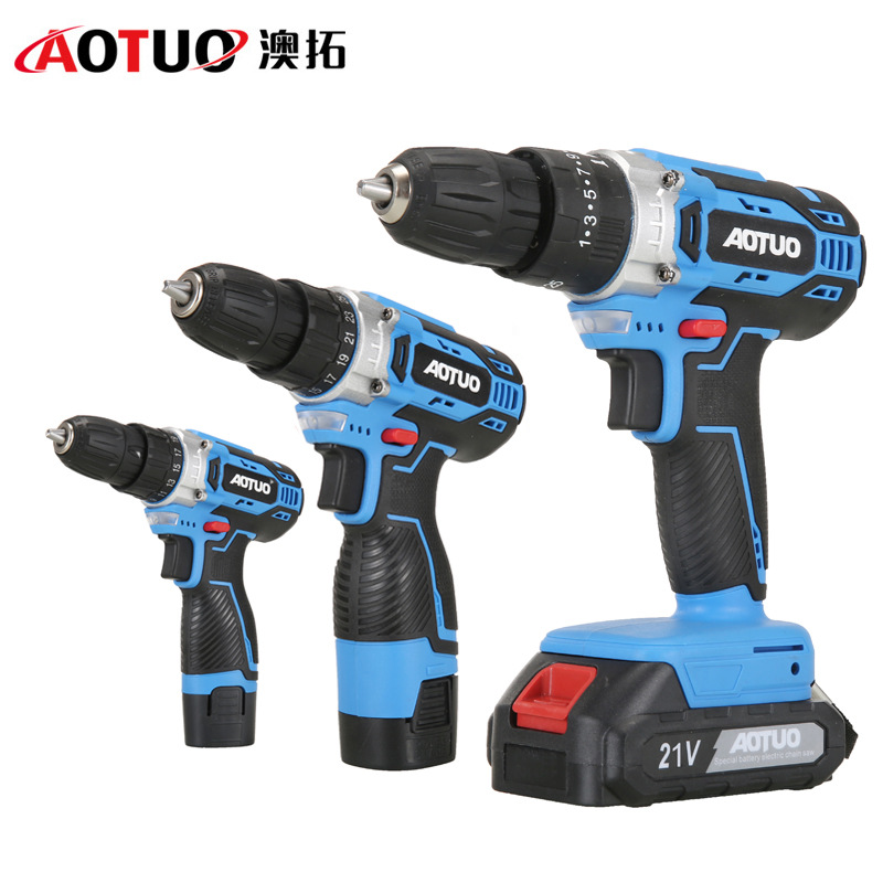 新款LED灯锂电钻 电动螺丝刀 充电手电钻 多功能大功率打孔器批发