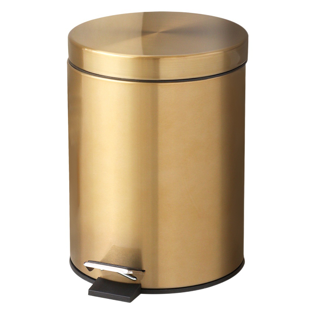 Flip de oro basura al por mayor hogar inodoro cocina tipo pedal redondo mudo basura puede
