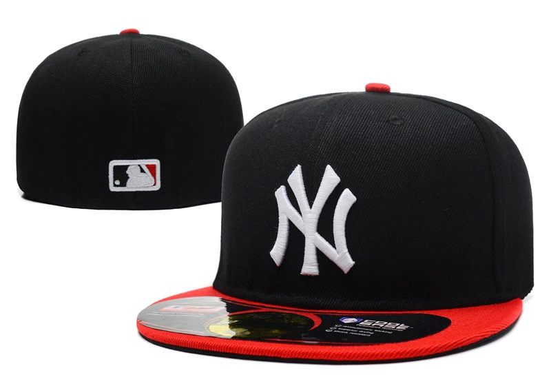 Бейсболка NY New York Yankees с плоским козырьком, закрытая, не регулируемая, размеры 55,8–63,5 см (7–8)