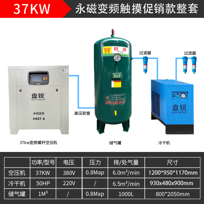 ディスクエッジ永久磁石インバーターエアコンプレッサねじ式スクリュー機7.5/11kw 15kw 22kwエアコンプレッサ空気ポンプ|undefined