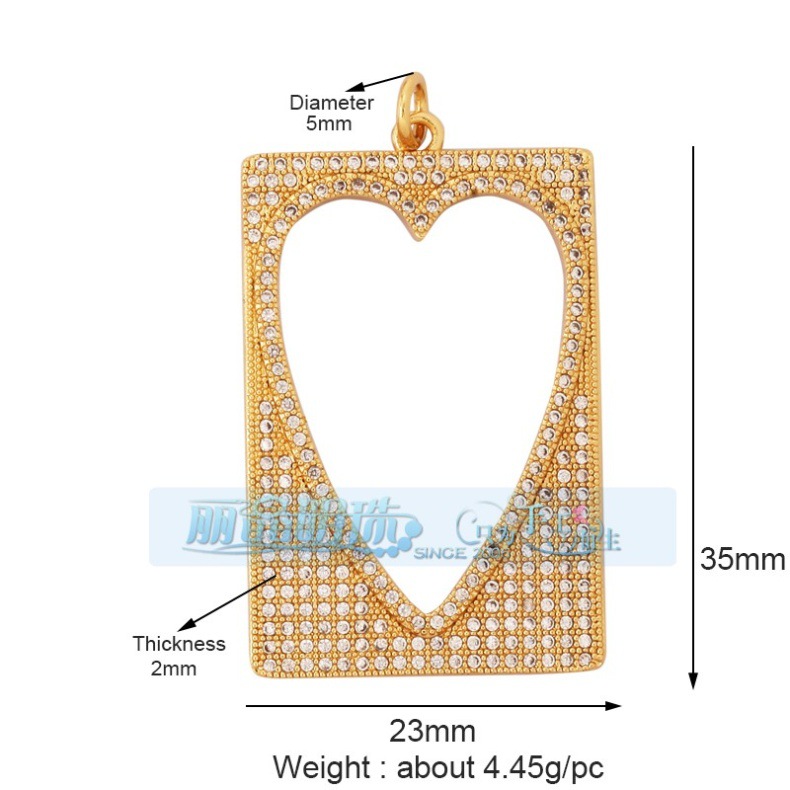 3g Weight Pendant Jewelry Making Type DIY Jewelry Accessories Classification 1 Piece Quantity Copper Material Heart Shape Pattern Hip-Hop, Vintage Style Style 1 Piece Copper Heart Shape Pendant 28