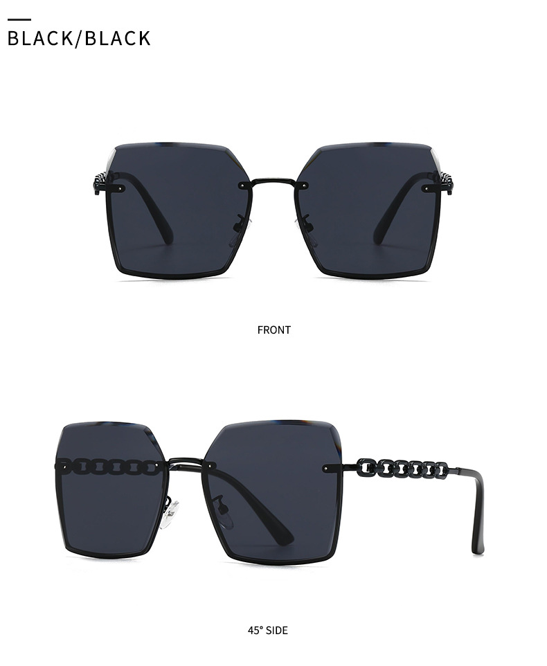 Cross-Border Export New Modern Retro Square Frame Rope Decorative Sunglasses Ins Style Street Style Big-Name Sunglasses 2515_voghion.com