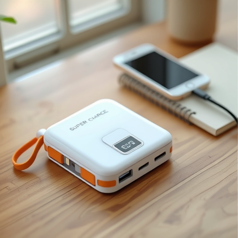 3C Certification Comes with Dual-Wire Mini High-Density Polymer Digital Display Super Fast Charging Power Bank 10000 Mah Pd