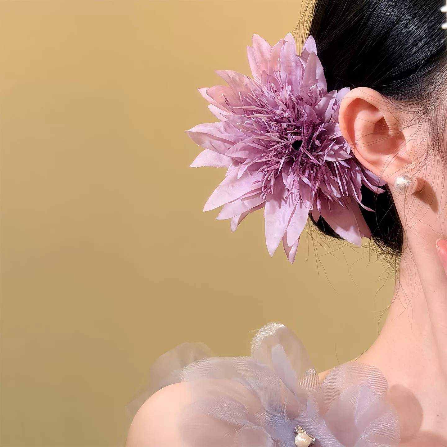 31# taro purple artificial flower hair clip