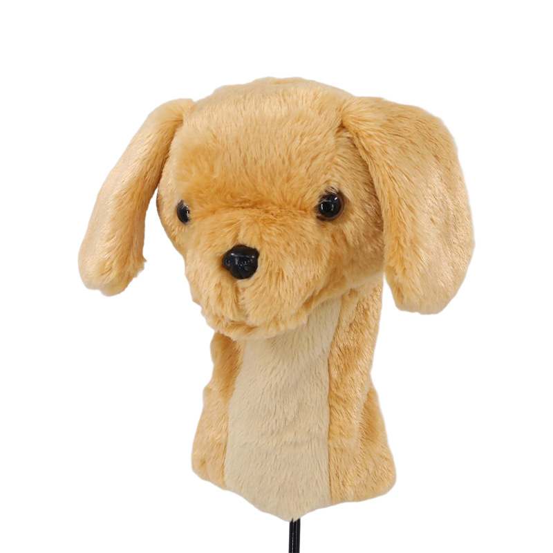 Los fabricantes suministran en stock cabeza de perro felpa animal cubierta del club suministros de golf cubierta del Club de madera