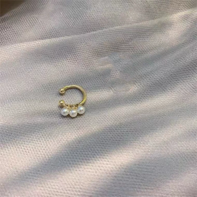 Серьги из цинкового сплава с жемчужиной, 1 см, золотистые, на клипсе, японско‑корейский стиль