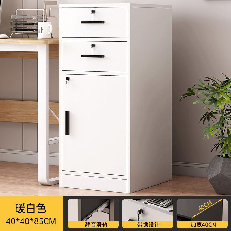 【double drawer, single door, elevated design】40*40*85cm warm white
