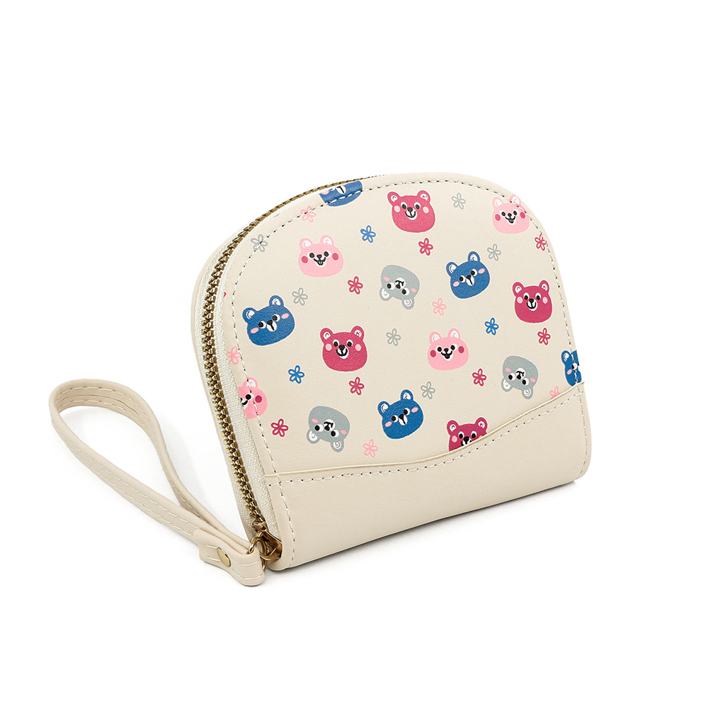 Nueva historieta del oso lindo de las mujeres corto gran capacidad titular la tarjeta monedero cremallera bolsa suministro directo fábrica