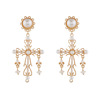 Retro earrings from pearl, accessory, European style