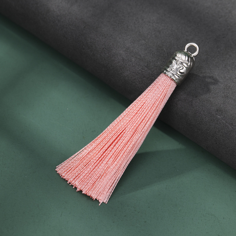 Tamaño pequeño tapa de aleación anillo borla DIY hecho a mano borla accesorios nudo chino Ropa Accesorios estilo antiguo colgante borla image 27