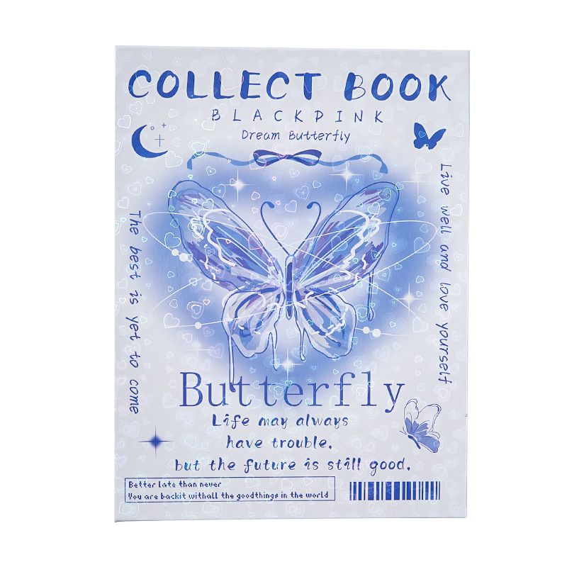 Colorido álbum de tarjetas de mariposa de fantasía 3 pulgadas de hojas sueltas Polaroid álbum de almacenamiento láser de alto valor para perseguir estrellas