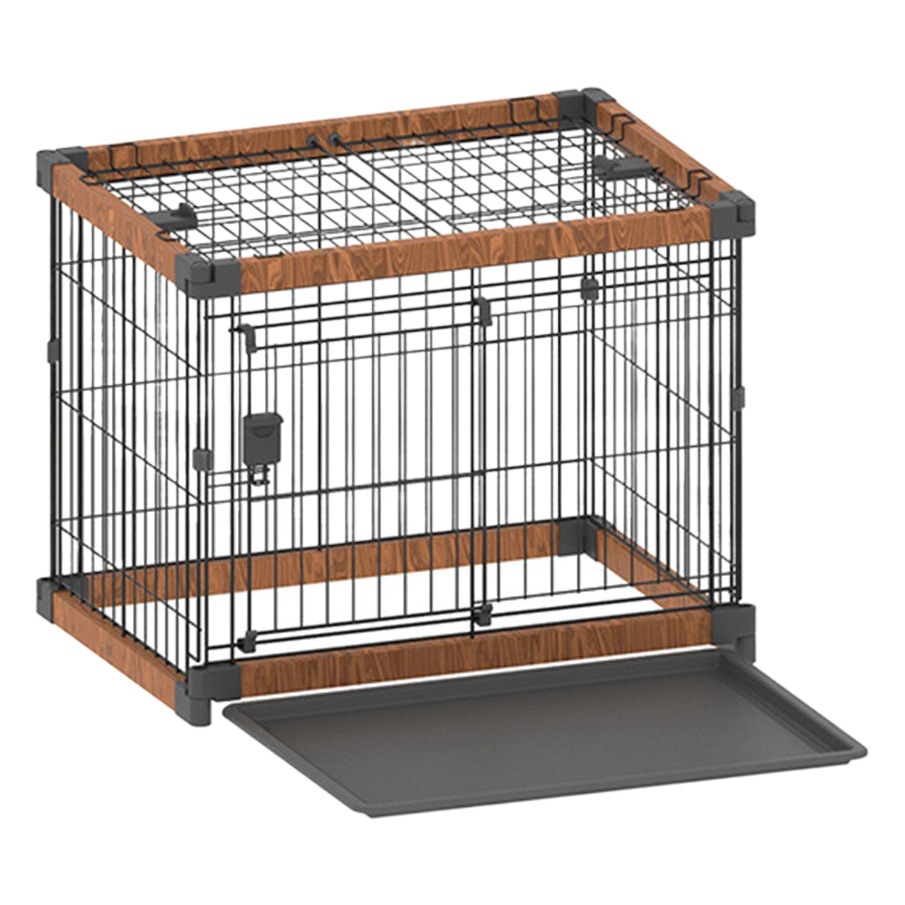 Bandeja de jaula para mascotas tirando de madera de plástico jaula de gato jaula de perro para mascotas valla de perro fábrica de suministros para mascotas jaula