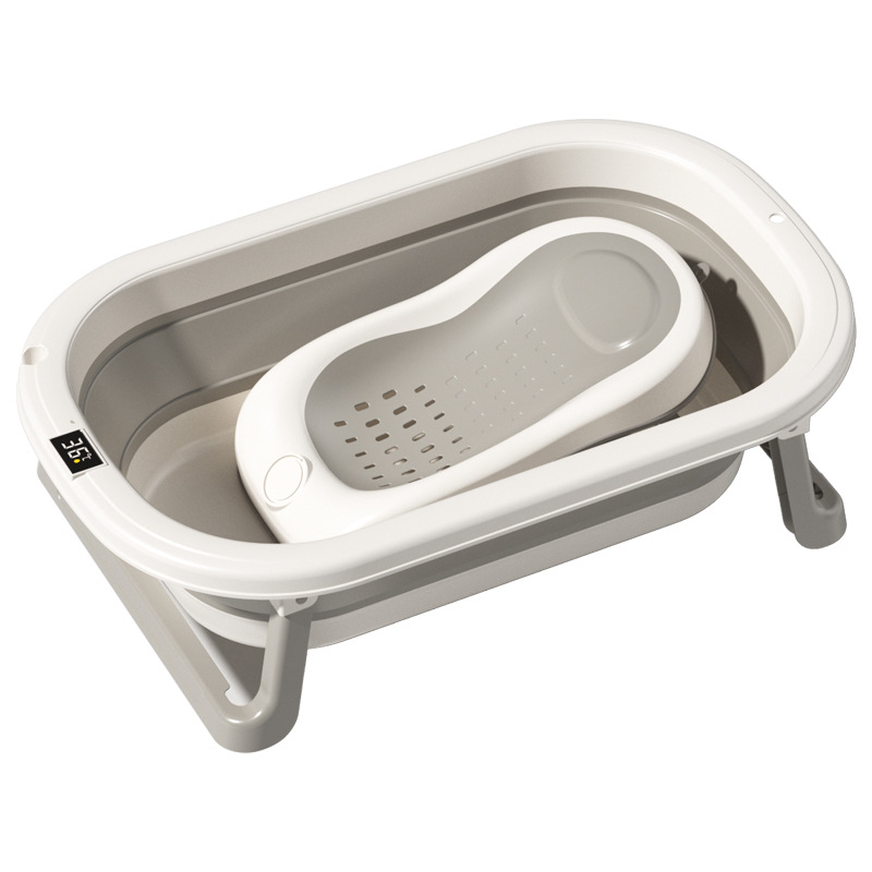 Baña para bebés de caballo pequeño, bañera para bebés, bañera plegable para niños pequeños, bañera de baño grande para niños domésticos, una pieza de cabello