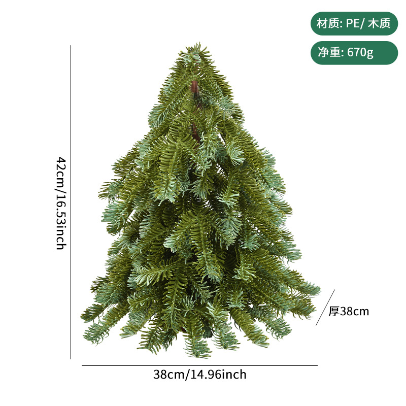 Decoración de Navidad PE escritorio simulación de árbol de Navidad árbol de cuello inclinado decoración de bonsai decoración de árbol