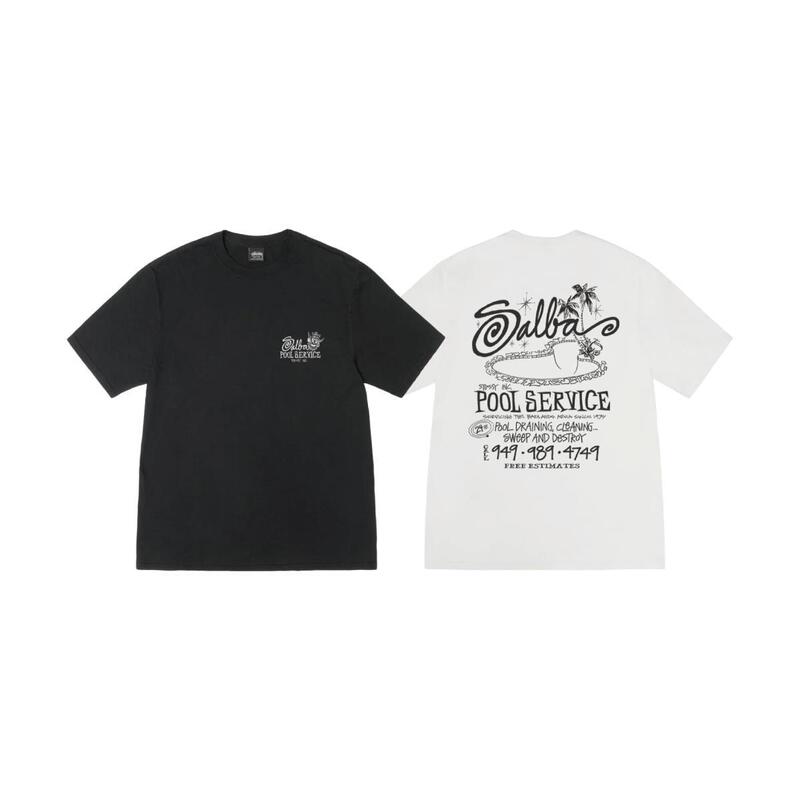 On the Way Stu Swimming Pool Coconut Tree Letter Graffiti Print Casual Loose Short-Sleeved T-Shirt On the Way Stu Swimming Pool Coconut Tree Letter Graffiti Print Casual Loose Short-Sleeved T-Shirt