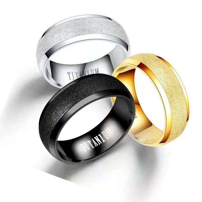 Cross-border ring stainless steel 8mm fr...