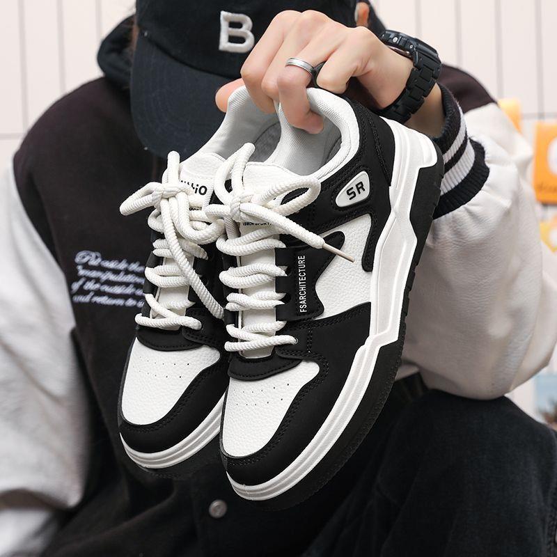 Spring and Autumn Men's Shoes, New Breathable Shoes, Men's Trendy Versatile White Shoes, Thick-Soled Sports Shoes, Casual Sneakers